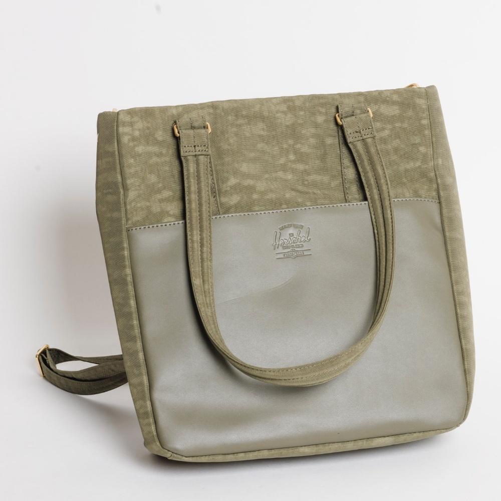 NWOT Herschel Olive Green Orion Tote Bag / Crossbody removable strap